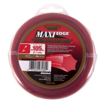 Arnold Maxi Edge Series WLM-105 Trimmer Line, 0.105 in Dia, 30 ft L, Polymer, Red