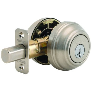 Kwikset 99850-074 Deadbolt, 1 Grade, K4 Key, Metal, Satin Nickel, 2-3/8 to 2-3/4 in Backset, KW1 Keyway