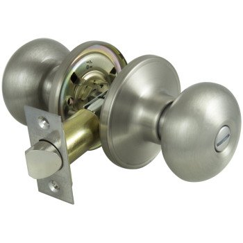 ProSource TFX210V-PS Privacy Lockset, Tubular Design, Satin Nickel, Stainless Steel