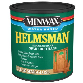 Minwax Helmsman 630510444 Spar Varnish, Semi-Gloss, Crystal Clear, Liquid, 1 qt, Can