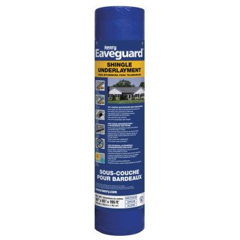 Eaveguard HE740916 Roofing Underlayment, 65 ft L, 3 ft W, Asphalt