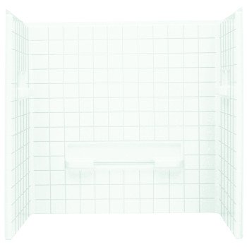 Sterling Advantage Series 62044100-0 Shower Wall Set, 60 in L, 35-1/4 in W, Vikrell, Swirl Gloss, White