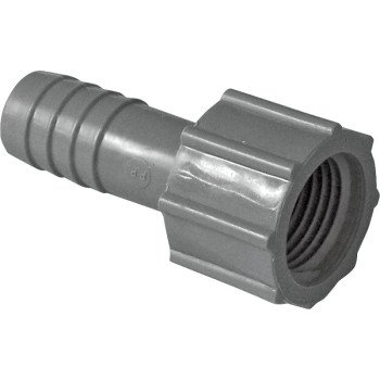 Boshart UPVCFA-05 Pipe Adapter, 1/2 in, FPT x Insert, PVC, Gray