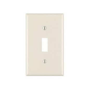 Leviton 010-78001-000 Wallplate, 4-1/2 in L, 2-3/4 in W, 1 -Gang, Thermoset, Light Almond, Smooth