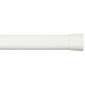 Kenney KN618 Spring Tension Rod, 5/8 in Dia, 48 to 84 in L, Metal, White