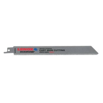 Lenox Diamond 10833800RDG Reciprocating Saw Blade, 3/4 in W, 8 in L, Diamond Cutting Edge