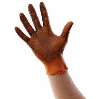 Venom Steel Maximum Grip Series VEN6085 Industrial Gloves, One-Size, Nitrile, Powder-Free, Hi-Vis Orange, 9-1/2 in L