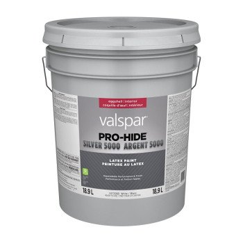 Pro-Hide Silver 5000 029.1072000.008 Interior Paint, Eggshell, White, 5 gal, 37 sq-m Coverage Area