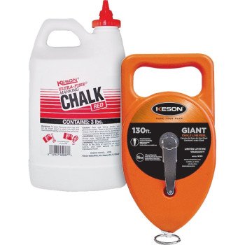 Keson G1303R Chalk Line Reel, 3 lb Chalk Capacity, 130 ft L Line