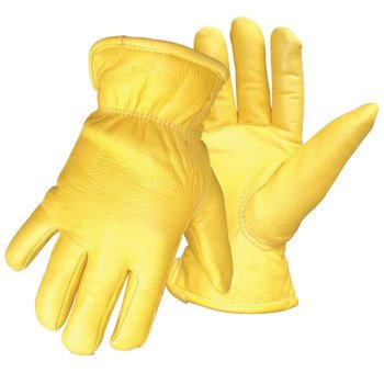 Boss 7185J Gloves, Men's, XL, Elastic Cuff, Yellow