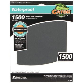 Gator 4470 Sanding Sheet, 9 in L, 11 in W, 1500 Grit, Fine, Silicone Carbide Abrasive