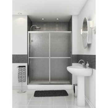 Maax 105413-970-084-00 Shower Door, Chrome-Plated Frame, Raindrop Glass, 2-Panel, Aluminum Frame, 42 to 47-1/2 in OAW