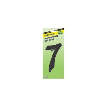 Hy-Ko BK-40/7 House Number, Character: 7, 4 in H Character, Black Character, Zinc