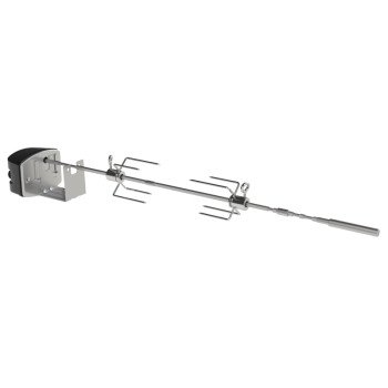 Weber 7659 Grill Rotisserie, 2 -Fork, 30.4 in L Spit Rod, Stainless Steel Spit Rod