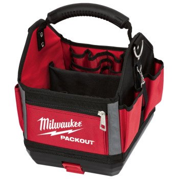 Milwaukee 48-22-8310 Tool Tote, 10 in W, 11 in D, 13 in H, 28-Pocket, Polyester, Red