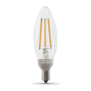 Feit Electric BPCTC100927CAFIL/2 Filament LED Bulb, B10 Lamp, 100 W Equivalent, E12 Lamp Base, Clear