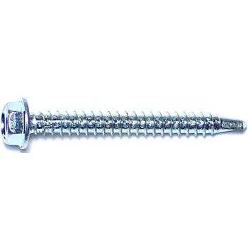 Midwest Fastener 10480 Screw, #8 Thread, 1-1/2 in L, Hex Drive, Self-Drilling Point, Steel, Zinc