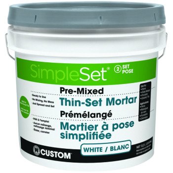 Custom SimpleSet Series CSTTSW3 Thinset Mortar, White, Paste, 3.5 gal, Pail