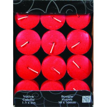 Candle-Lite 1276021 Scented Votive Candle, Apple Cinnamon Crisp Fragrance, Crimson Candle, 10 to 12 hr Burning