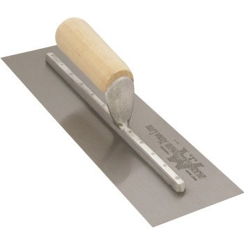 Marshalltown MX64 Finishing Trowel, 14 in L Blade, 4 in W Blade, Spring Steel Blade, Straight Handle, Wood Handle