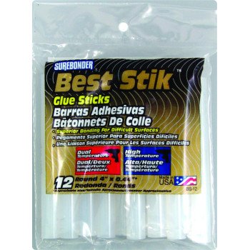 Surebonder BS-12 Glue Stick, Solid, Odorless, Clear