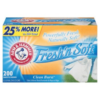 Arm & Hammer Fresh'n Soft 14997 Dryer Sheet, Clean Burst