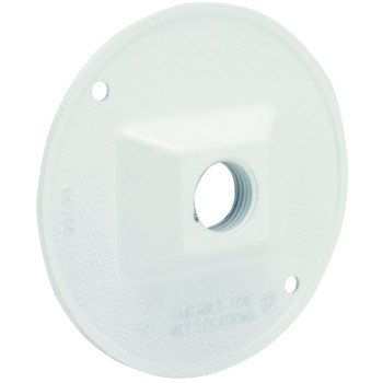 Hubbell 5193-1 Combination Cover, 4-1/8 in Dia, 1.094 in L, 4-1/8 in W, Round, Metal, Gray, Powder-Coated