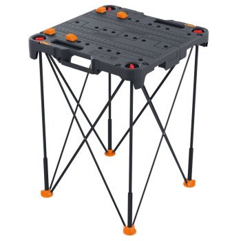 Worx WX066 Portable Work Table, 32 in OAH, 300 lb, Black, Plastic Tabletop