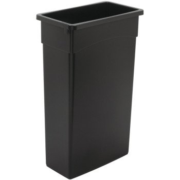 Continental Commercial 8322BK Trash Receptacle, 23 gal, Plastic, Black