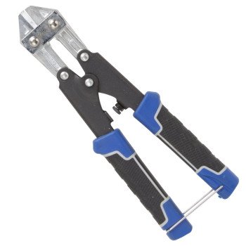 Vulcan JL-WD-01B Mini Bolt Cutter, 3 mm Cutting Capacity, Chrome-Molybdenum Steel Jaw, 8 in OAL, Black/Blue Handle