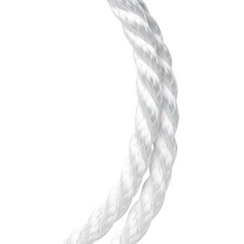 Baron 68101 Rope, 1/2 in Dia, 250 ft L, 420 lb Working Load, Nylon/Poly, White