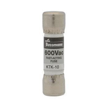 Bussmann KTK-25 Fast Acting Fuse, 25 A, 600 V, 100 kA Interrupt, Melamine Body