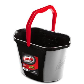 Libman 1272 Oval Utility Bucket, 3.5 gal Capacity, 15.81 in Dia, Polymer, Black