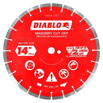 Diablo DMADS1400 Saw Blade, Cut-Off Disc Blade, 14 in Dia, Segmented Rim