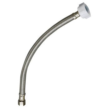 Plumb Pak EZ Series PP23838 Toilet Supply Tube, 1/2 in Inlet, FIP Inlet, 7/8 in Outlet, Ballcock Outlet, 20 in L