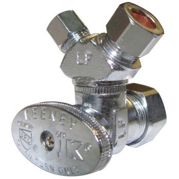 Plumb Pak PP2904VLF Stop Valve, 5/8 x 3/8 x 1/4 in Connection, Compression