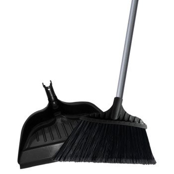 Simple Spaces 2132X Angle Broom with Dust Pan, 14.5 in Sweep Face, 6-3/4 in L Trim, Recycle Polypropylene Bristle