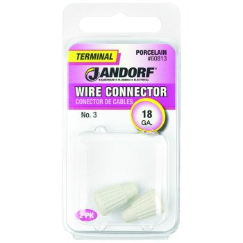 Jandorf 60813 Wire Connector, 18 ga Wire, White