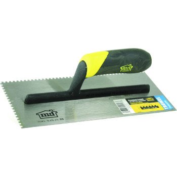 M-D 20057 Tile Installation Trowel, 1/8 in W x 1/8 in D Notch, 11 in L, 4-1/2 in W, Square Notch, Comfort Grip Handle