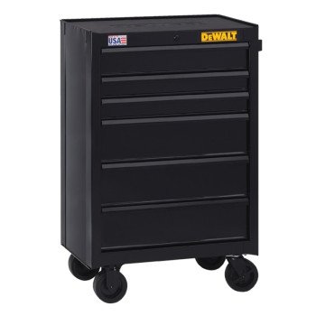 DEWALT DWST22760 Rolling Tool Cabinet, 10,330 cu-in, 26-1/2 in OAW, 40-1/2 in OAH, 18 in OAD, Steel, Black, 6-Drawer