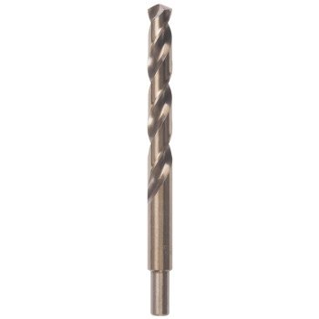 Irwin 3016031ZR Jobber Drill Bit, 31/64 in Dia, 3-1/8 in OAL, Spiral Flute, 1-Flute, 31/64 in Dia Shank, Reduced Shank