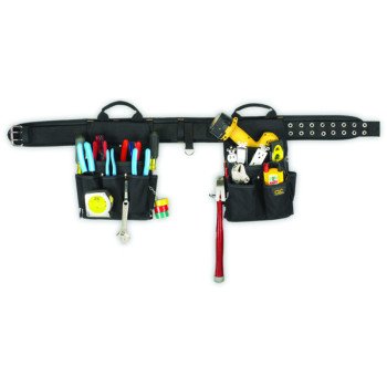 CLC Tool Works Series 5609 Tool Belt, 29 to 46 in Waist, Ballistic Polyester, Black, 20-Pocket