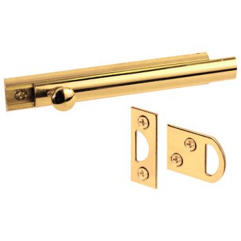 Defender Security U 9961 Slide Bolt, 4 in L Bolt, Solid Brass