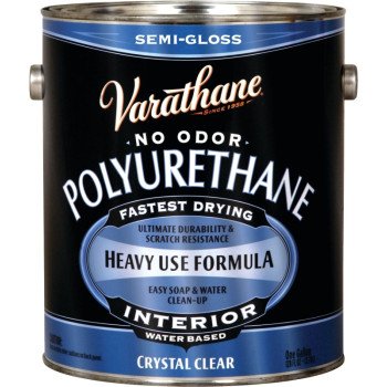 Rust-Oleum 200131 Polyurethane, Semi-Gloss, Liquid, Crystal Clear, 1 gal, Can