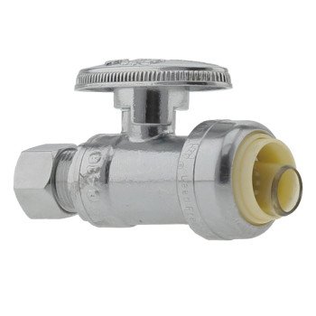 Boshart PENL-SV10PF-S Stop Valve, 1/2 x 3/8 in Connection, Push x Compression