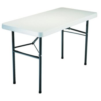 Lifetime Products 2940 Folding Table, Steel Frame, Polyethylene Tabletop, Gray/White