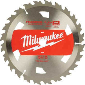 Milwaukee 48-41-0710 Circular Saw Blade, 7-1/4 in Dia, 5/8 in Arbor, 24-Teeth, Cobalt/Tungsten Carbide Cutting Edge, 10/PK