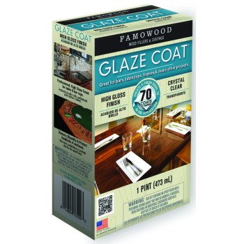 Famowood 5050060 Glaze Epoxy Coating, Liquid, Slight, Clear, 1 pt, Container