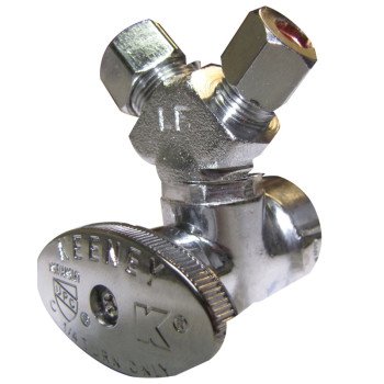 Plumb Pak PP2902VLF Stop Valve, 1/2 x 3/8 x 1/4 in Connection, FIP x Compression x Compression