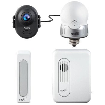 Heath Zenith SL-3010-00 Video Doorbell System, Wireless, Ding, Ding-Dong Tone, White